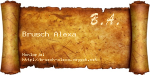 Brusch Alexa névjegykártya